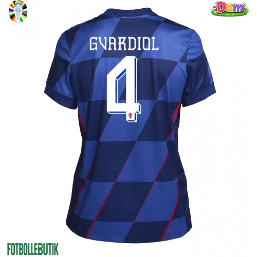 Kroatien Josko Gvardiol #4 Bortatröja Kvinnor EM 2024 Kortärmad